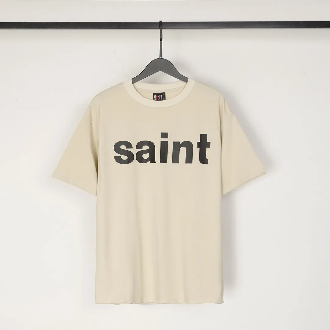 Saint Michael series trendy T craft letter drawing round neck short sleeves Style number: D3210p110 Color: apricot Code number: S M L XL